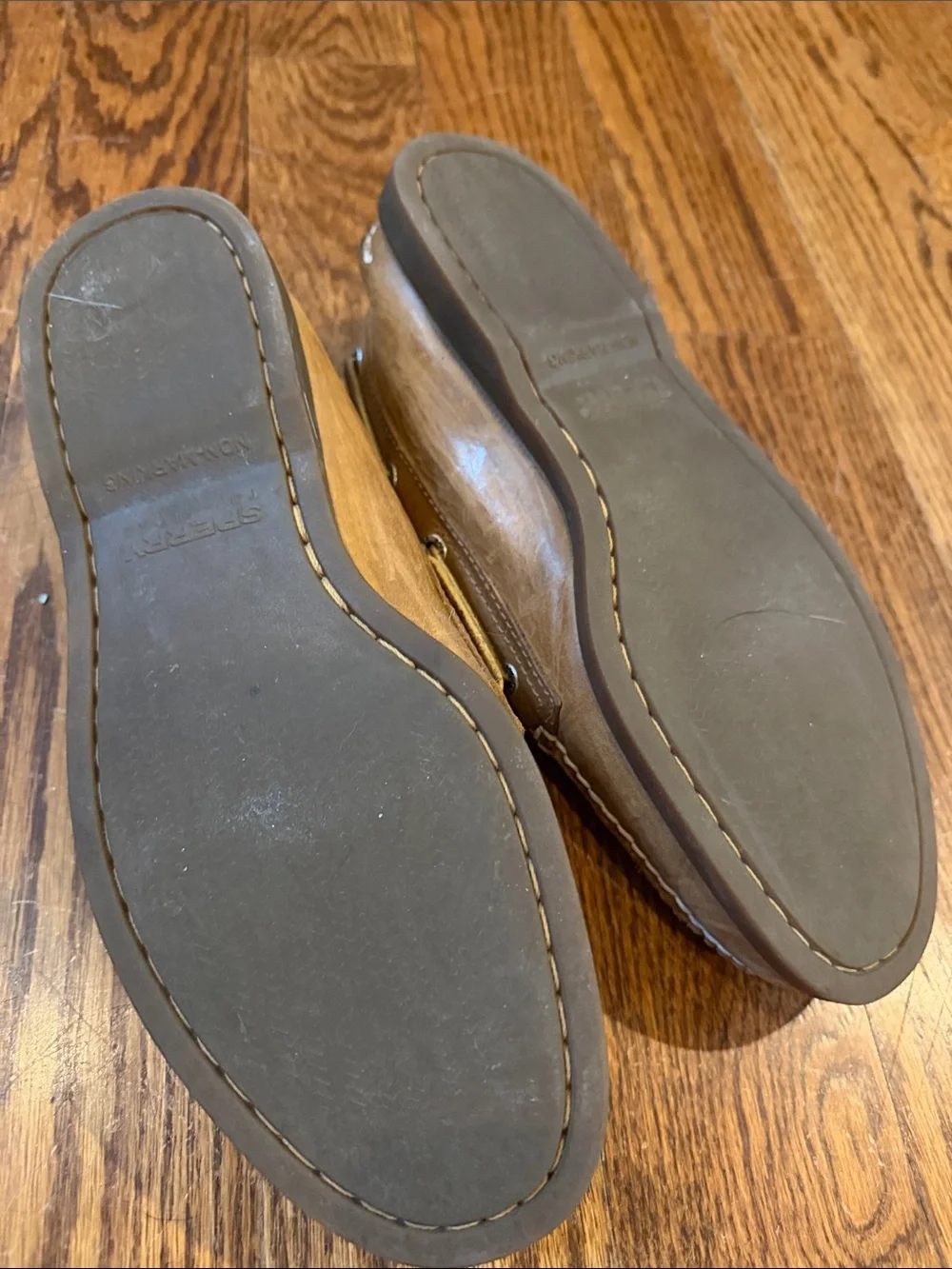 Sperry Top Sider Men's wide Brown Leather Boat Shoes